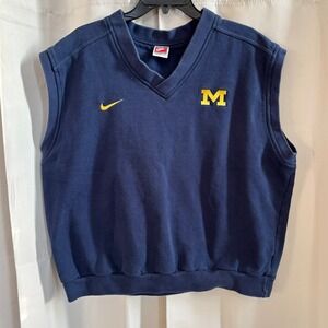 Vtg Nike Michigan Wolverines Vest Size XL Preppy Embroidered Logo Y2K 18095x